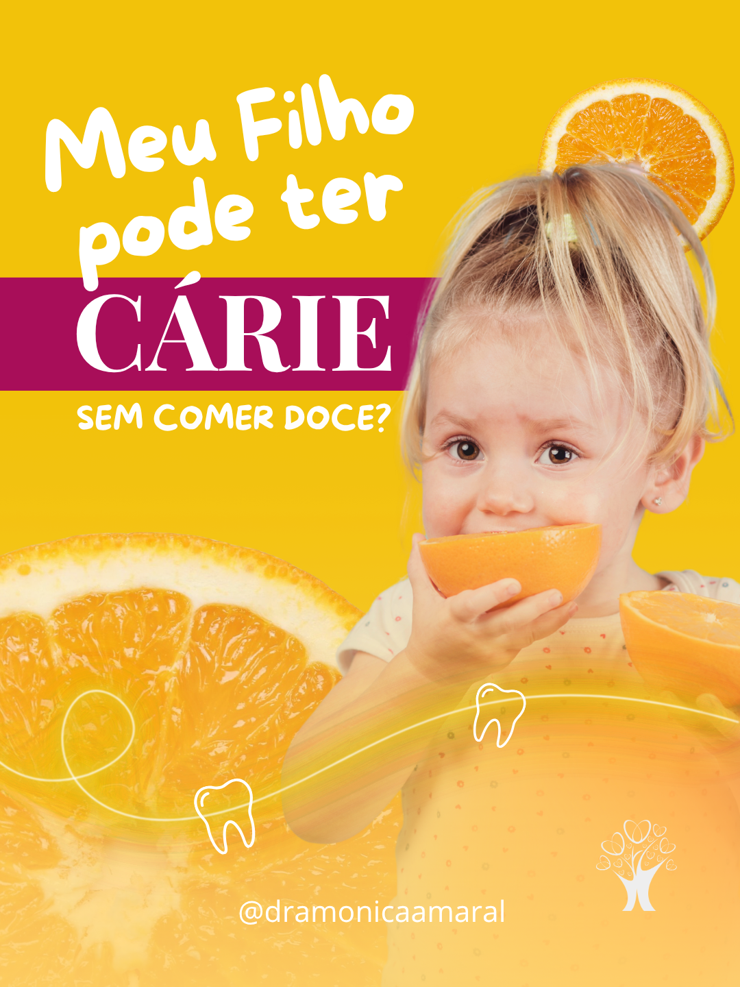Post educativo sobre cárie