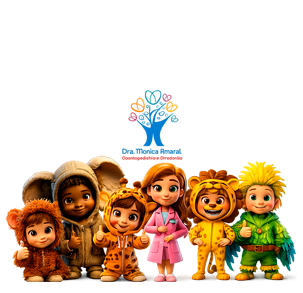 Mascotes do consultório da Dra. Mônica